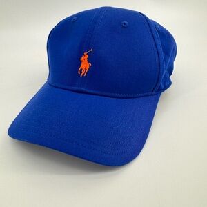 Polo Ralph Lauren Performance Royal Blue Cap with Orange Pony Logo